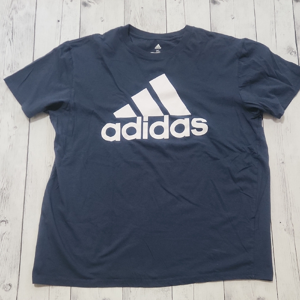 Adidas Mens XL Navy Short Sleeve Top
